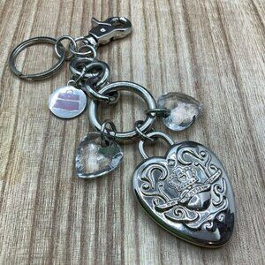 Kathy Van Zeeland Silver Tone Heart Key Chain Purse Charms